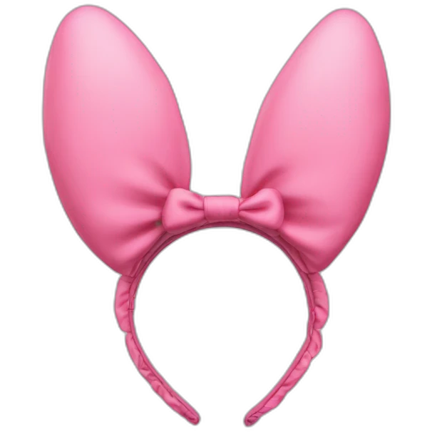 Heart shaped hairband,bunny ear, pink color emoji