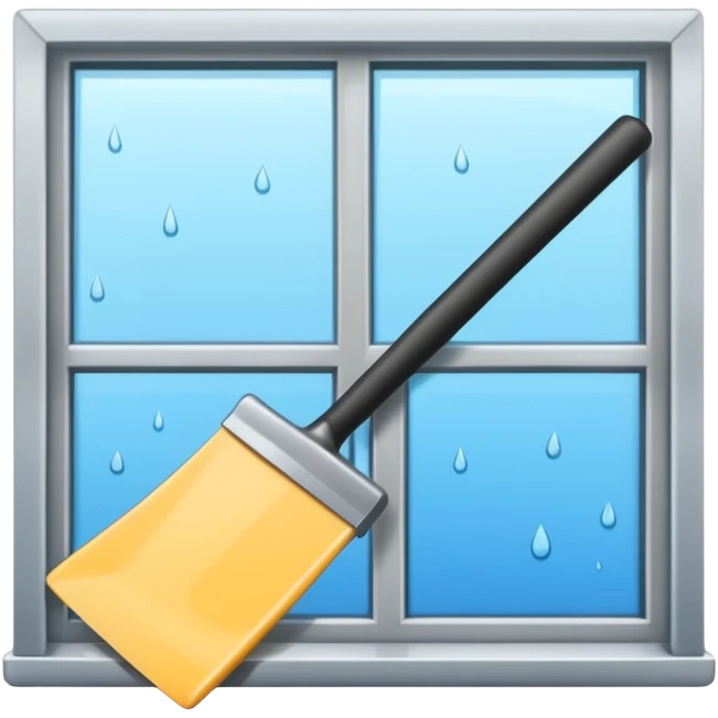 a squeegee on a window emoji