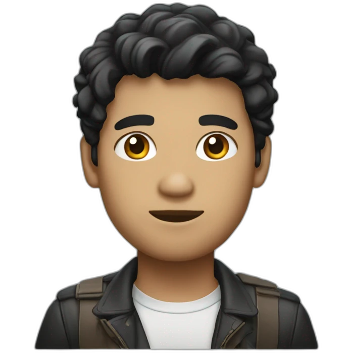 developer with macbook in front, light skin tone and black hair styled emoji
