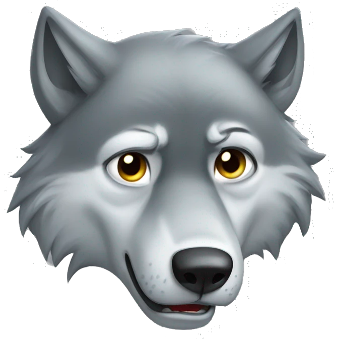 A Grey wolf Crying sad emoji