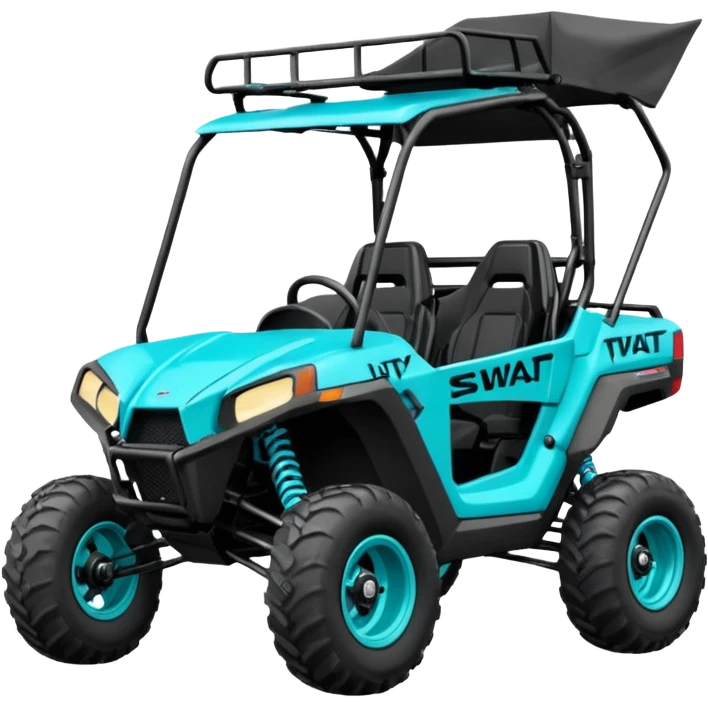 Polaris torqouise buggy utv, swat racing written on the door emoji