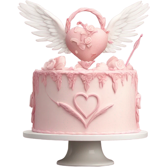 Realistic Photo of cupid cake emoji