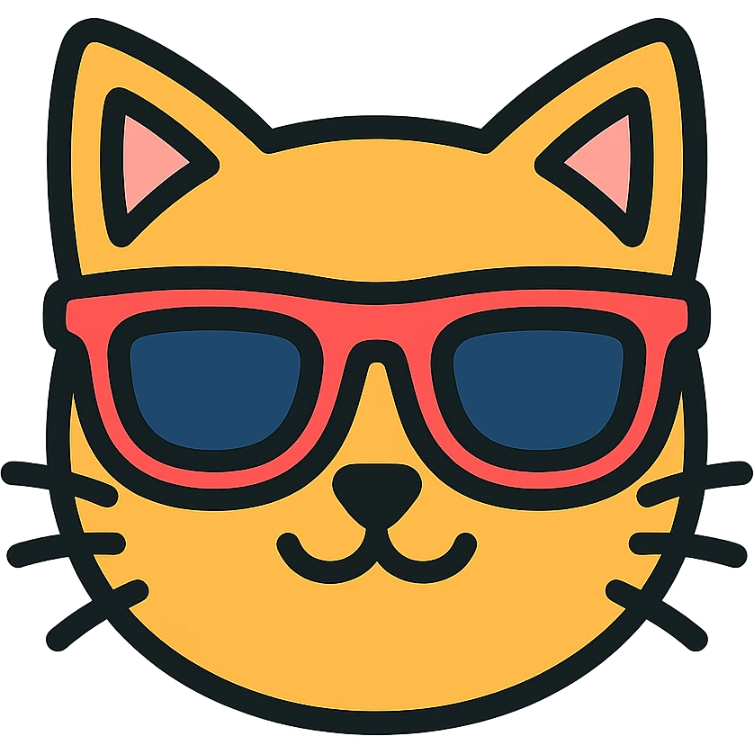 cat wearing sunglasses color icon emoji