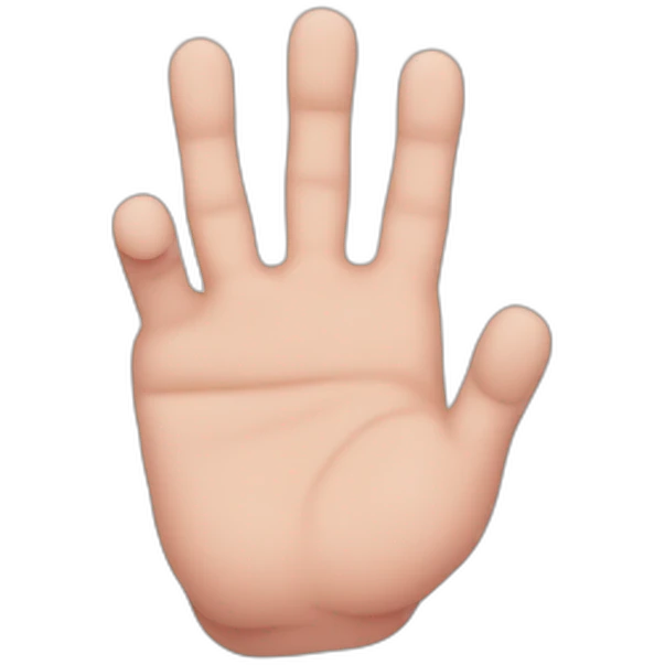 a hand missing half a pinky finger emoji