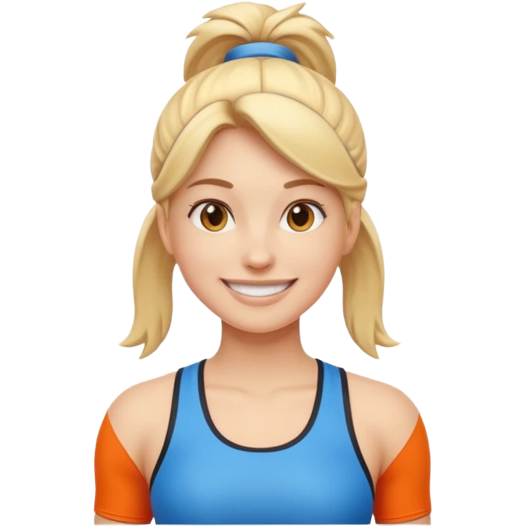 sporty woman cartoon emoji style front view emoji