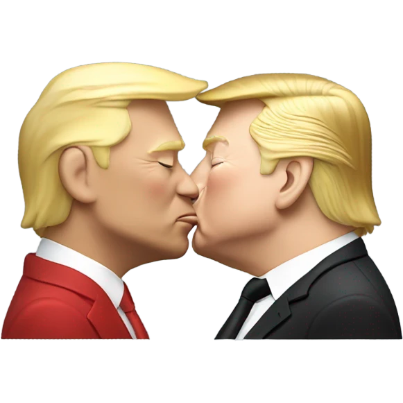 Donald Trump kissing with Elon Musk emoji