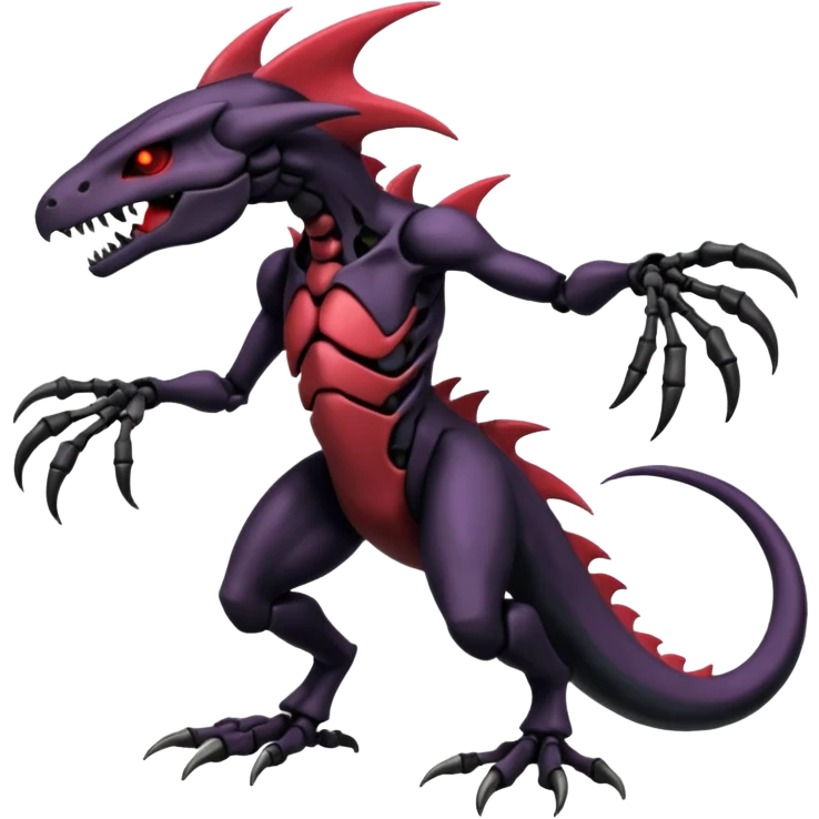 Shiny Badass Edgy Dark Evil Spectral Dusky Spooky Skeletal Cool Hot Stylish Handsome Salandit-Darkrai-Genesect-Fakémon-fusion (full body) emoji