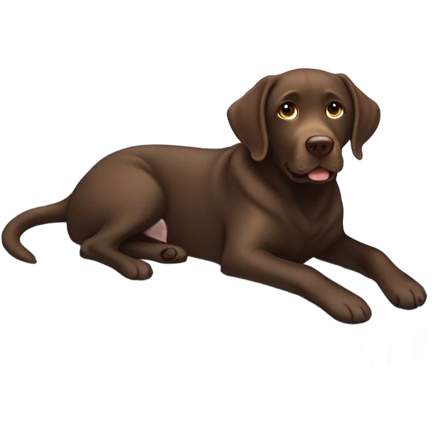 Chocolate lab sitting on ice emoji