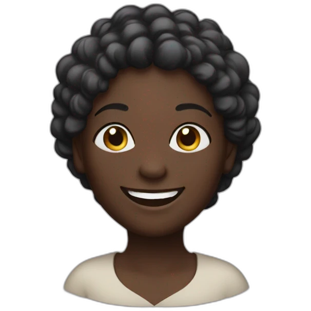 a happy woman, black skin emoji