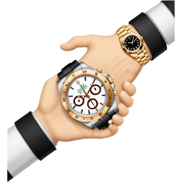 hand shaking with Rolex emoji