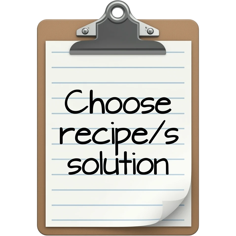 "Выбери рецепт\решение" (📋), в контексте вайбкодинга emoji