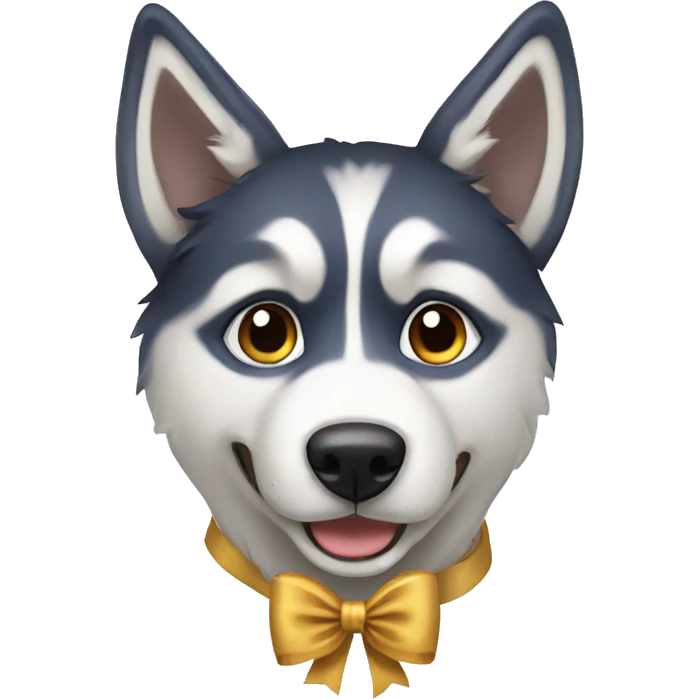 Husky with bow emoji