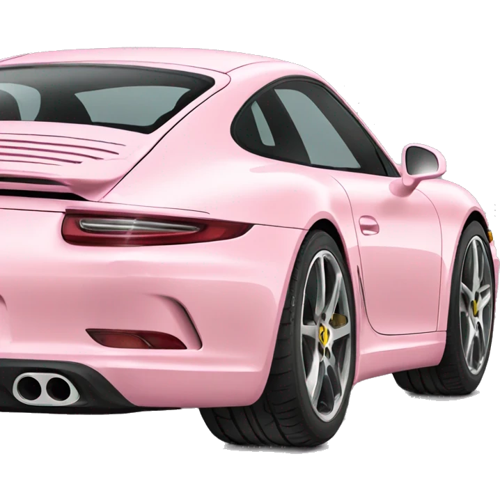 Back view Light pink porshe car emoji