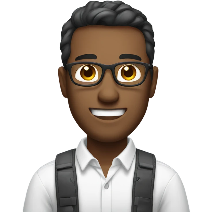 smiling man in white shirt small size emoji