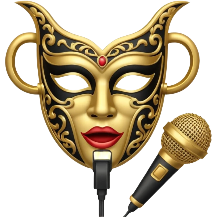 theater mask and microphone emoji