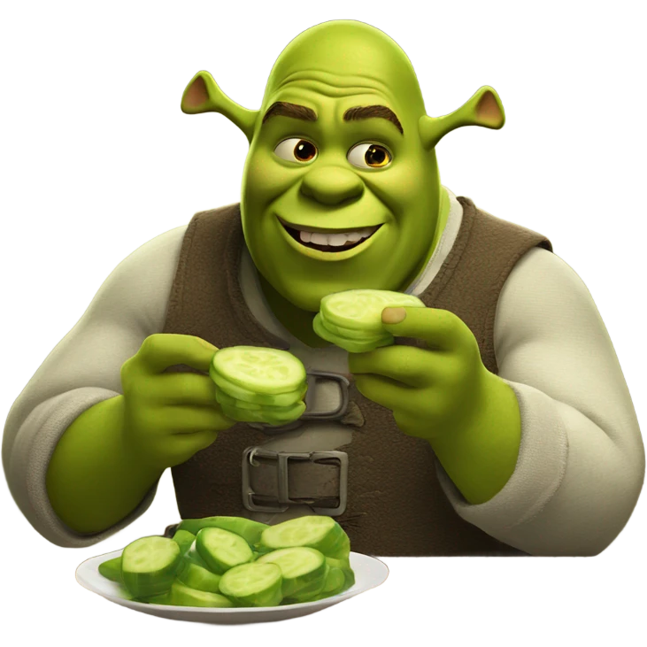 Shrek eating pickles emoji