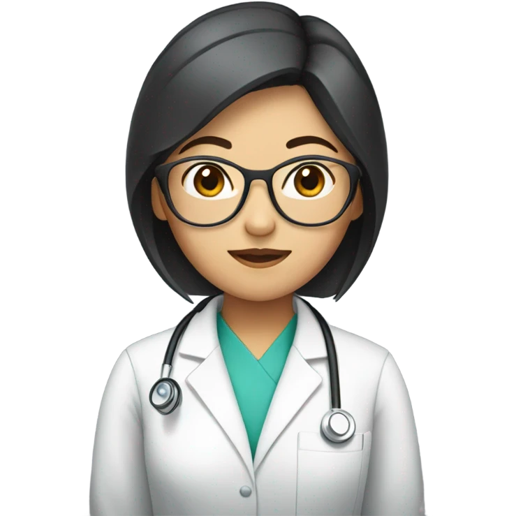 Asian medical doctor woman with glasses emoji
