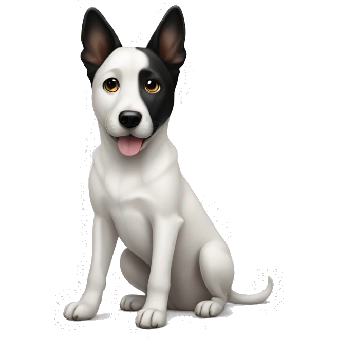 White dog black ear emoji