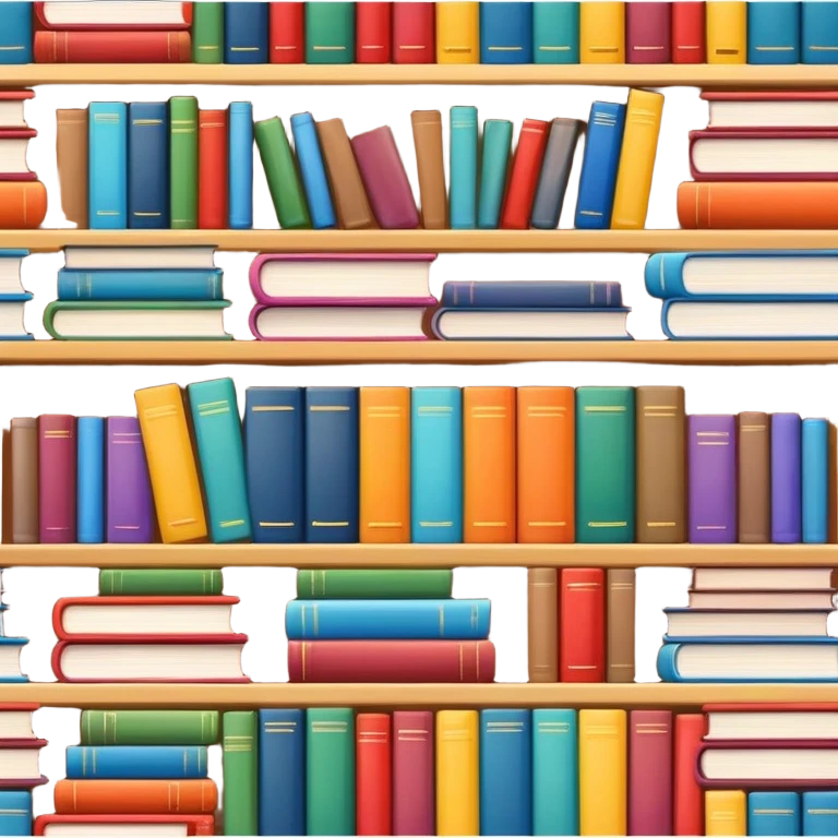 colorful books on a shelf close-up emoji