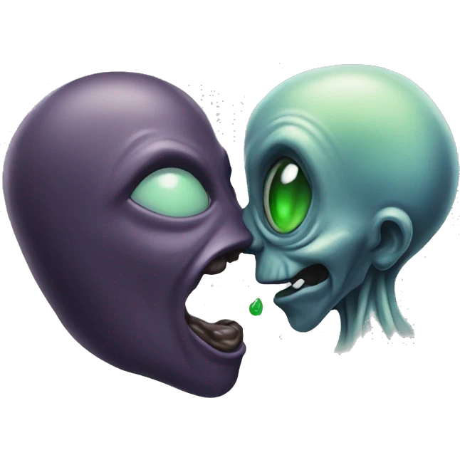 alien  kiss emoji
