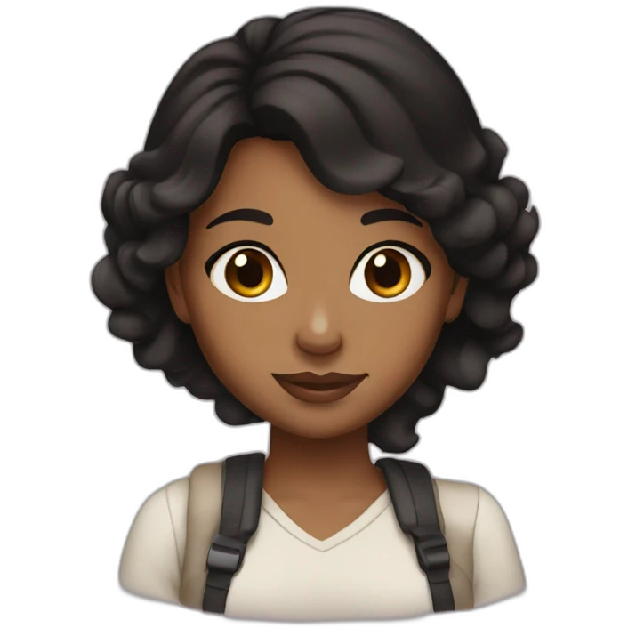  brown girl black hair brown eyes  emoji
