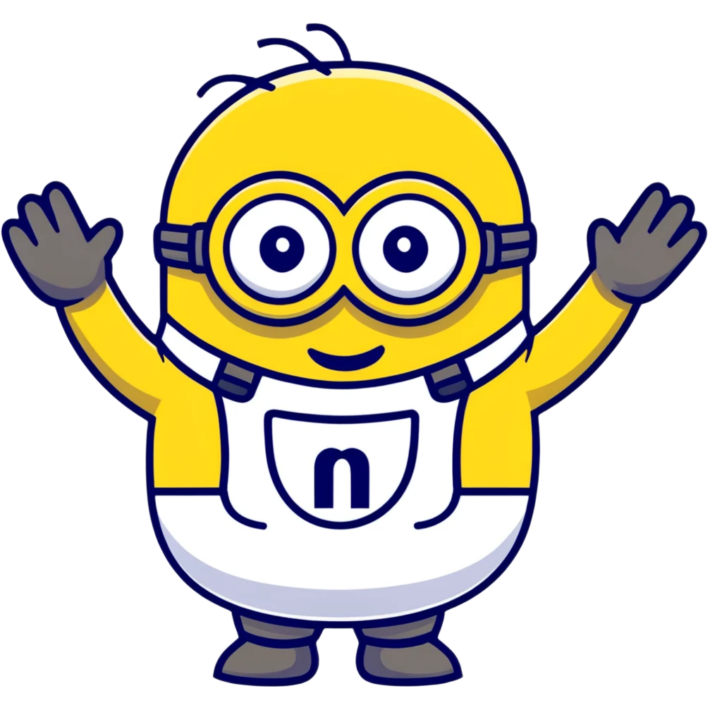 Minion character waving emoji