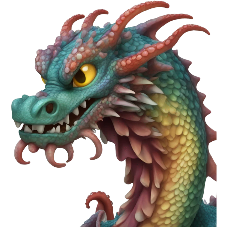 Mighty dragon combined with octo emoji