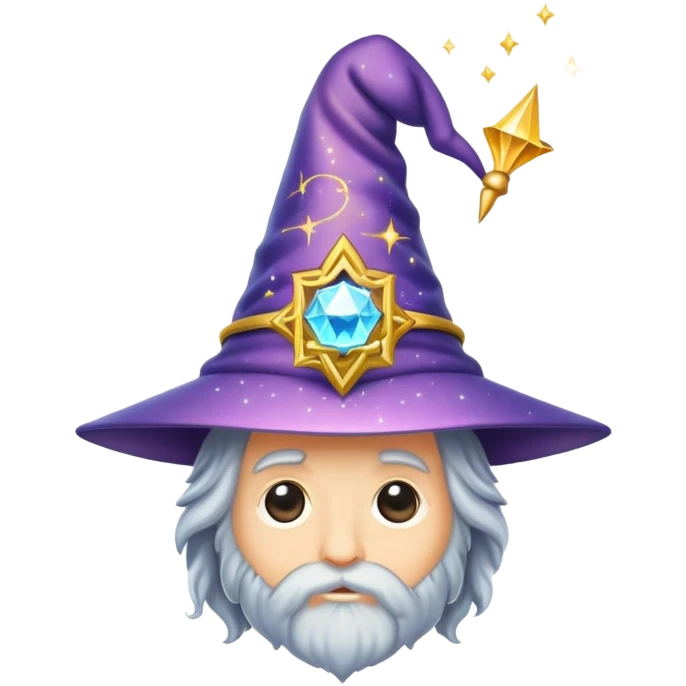 wizard's brain with wizard hat and sparkles emoji