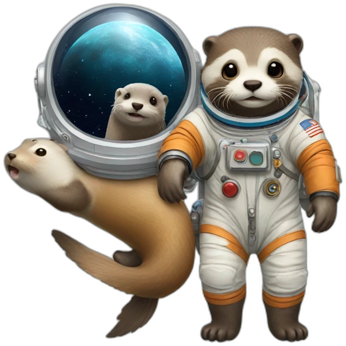 otter and astronaut emoji