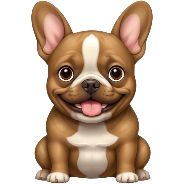 brindle french bulldog smiling emoji
