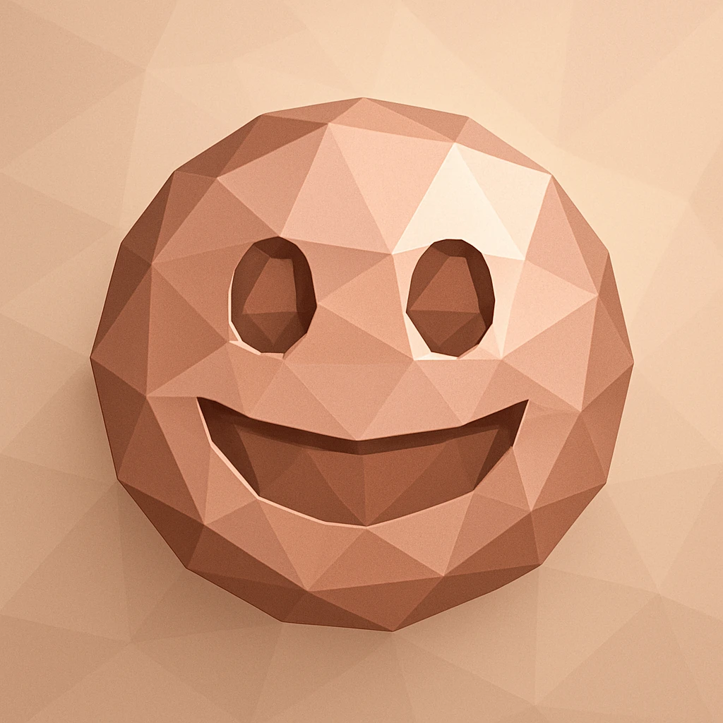 rose gold emoji, polygonal style, geometric facets emoji