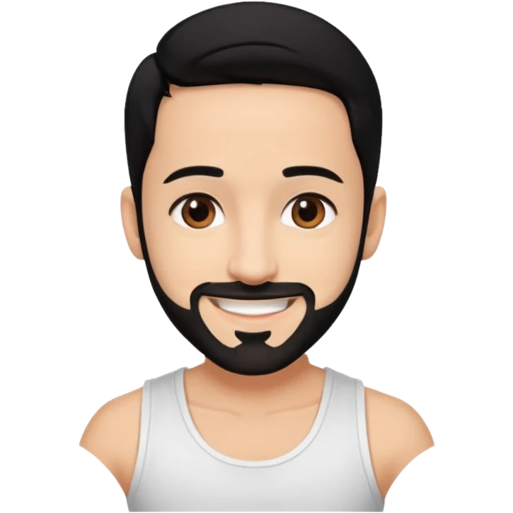 AJ McLean brown eyes, black hair, white tank top emoji