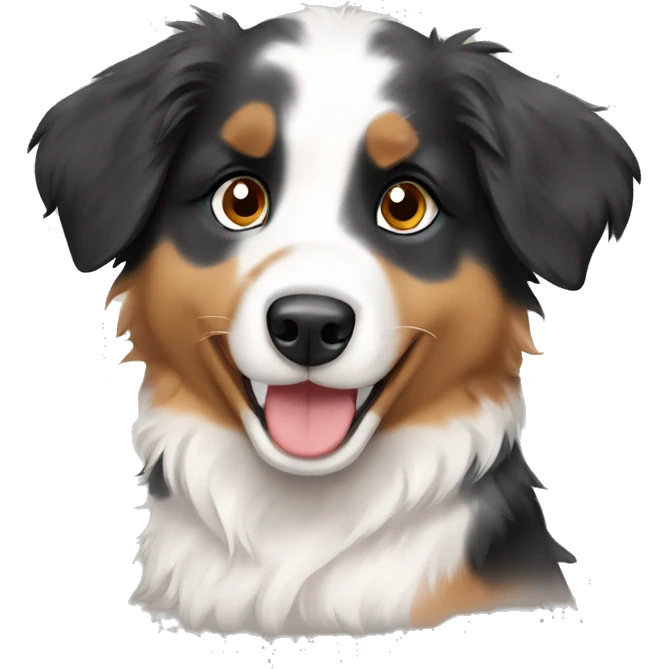 Australian shepherd puppy in kennel  emoji