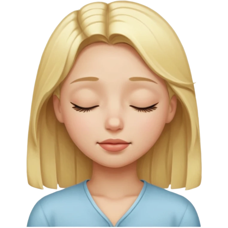 closed eyes blonde girl emoji