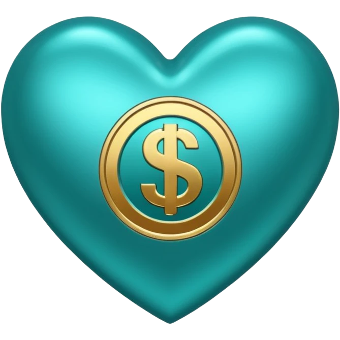Teal heart with dollar signs emoji