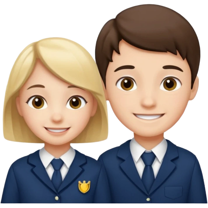 students in school uniforms girl and boy emoji
