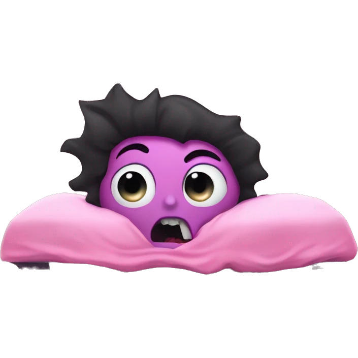 Pink vampire waking up from a pink coffin emoji