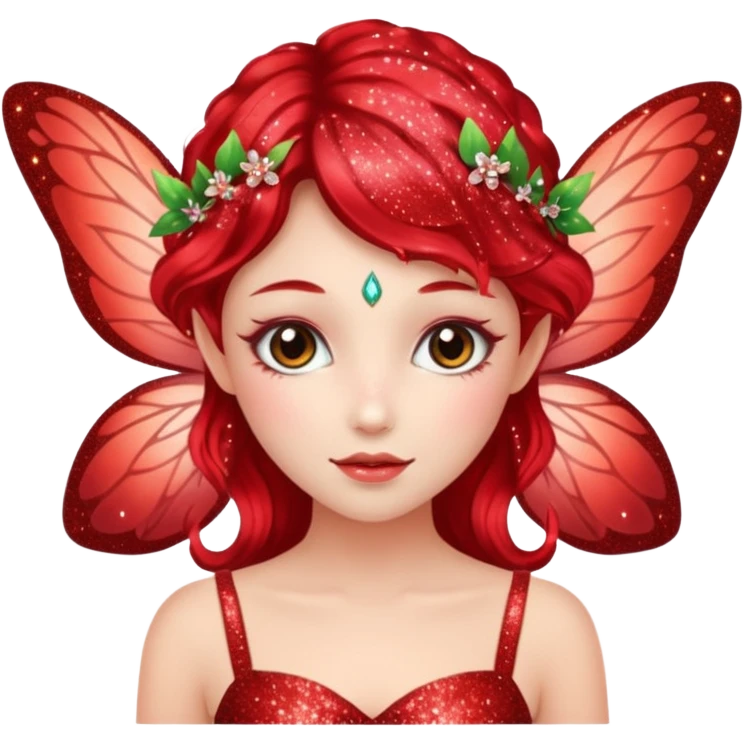 red glitter fairy emoji