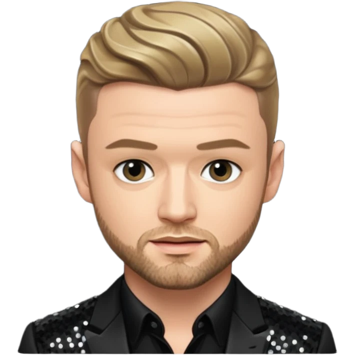 Justin Timberlake from 'N Sync with dark blonde hair, black sequin outfit emoji