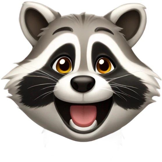Happy raccoon emoji