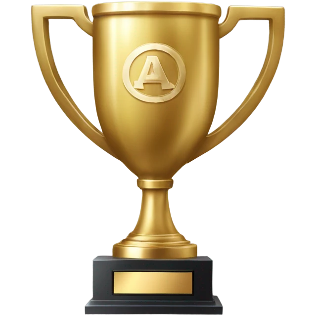 A championship trophy with 'Champion' written on it emoji