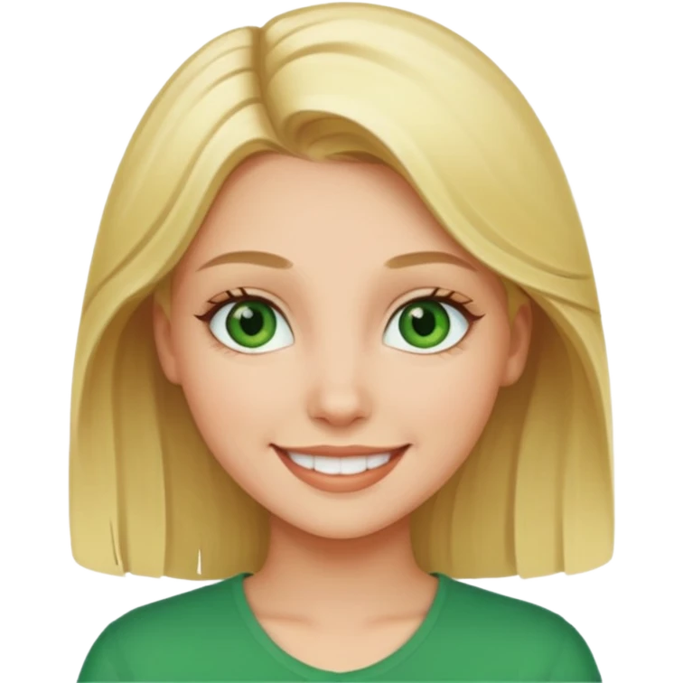 Una ragazza bionda con occhi verdi  emoji