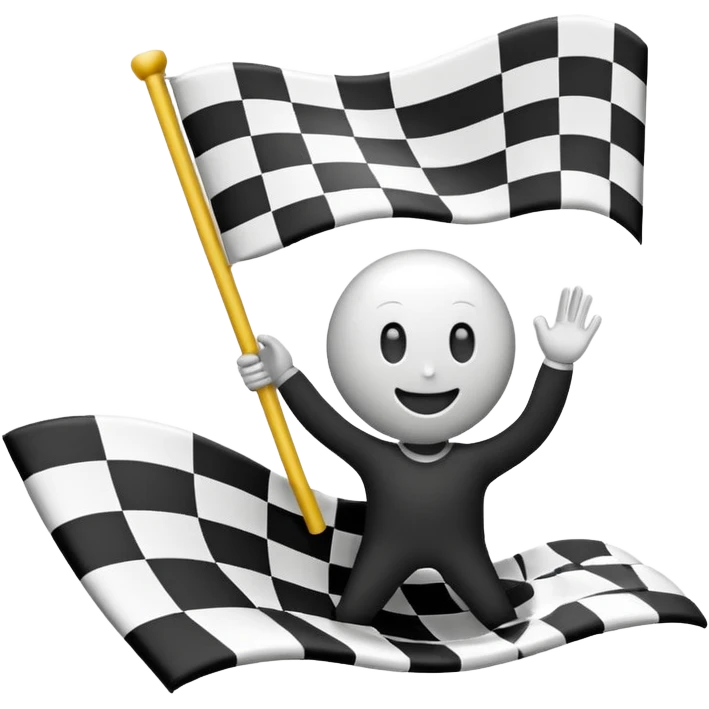 finish line with checkered flag emoji