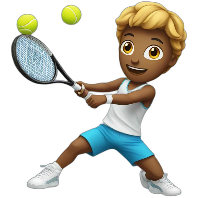 Tennis player playing tennis emoji