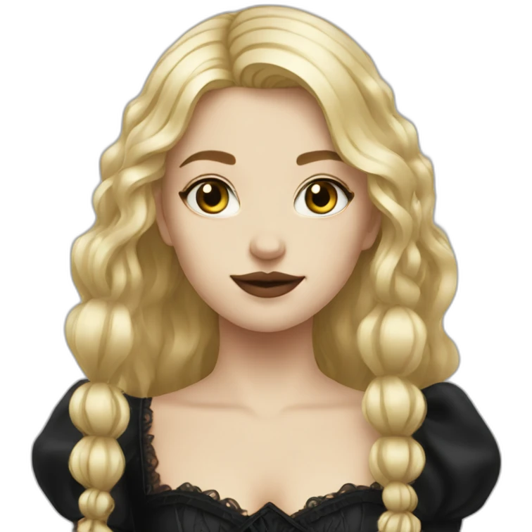 blond hair girl with black gothic dress emoji