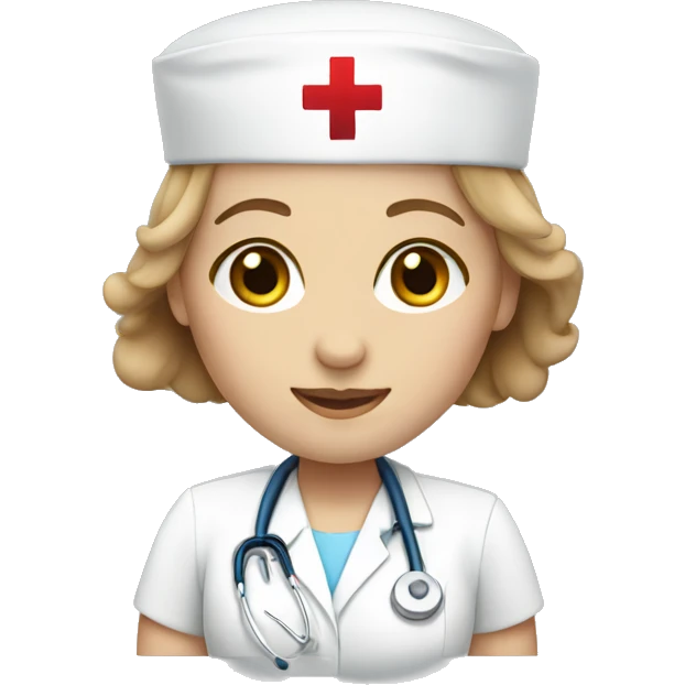 Blue eyes light brown hair nurse  emoji