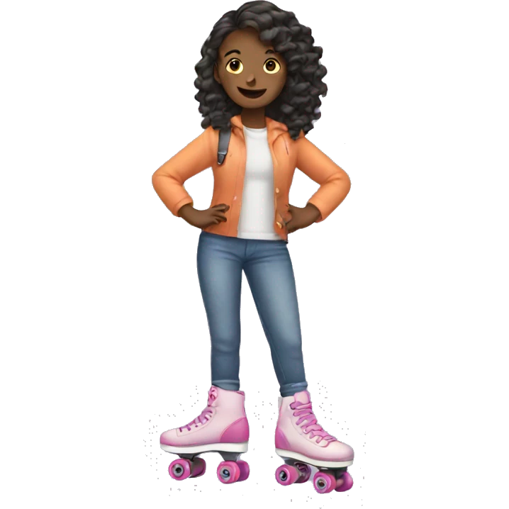 Girl wearing roller skates emoji