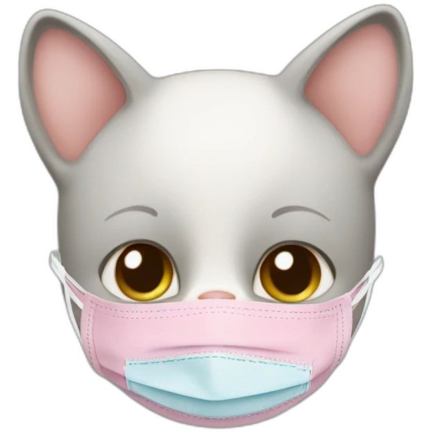 baby cat with covid mask emoji