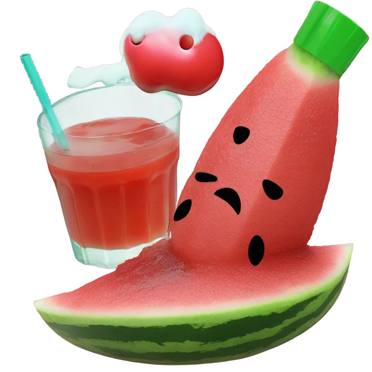 Watermelon fried chicken with koolaid sauce emoji