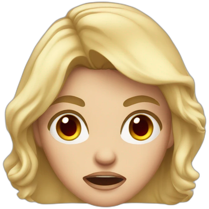 very very angry mother blond hair with red eyes emoji